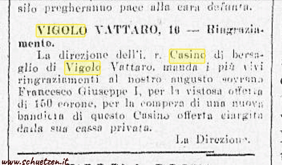 Casino di Bersaglio – Schützen Vigolo Vattaro